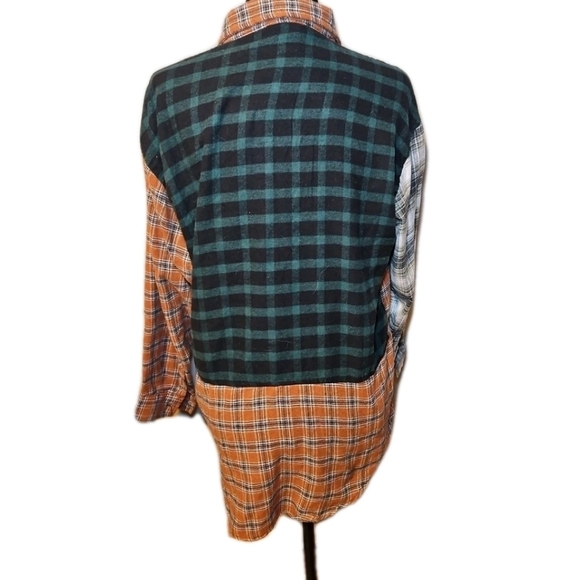 Just Polly Womens Flannel Mixed Plaid Button Down Long Colorful Sleeve Blouse S - Picture 4 of 9